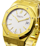 Royal Oak Jumbo in Yellow Gold - Complete Set and Service Papers on Yellow Gold Bracelet with White Dial