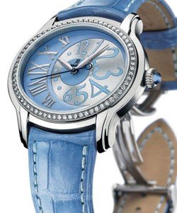 Millenary Gem-set in Steel with Diamond Bezel on Blue Crocodile Leather Strap with Blue Diamond Dial