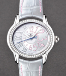 Millenary Ladies Gem-set - Diamond Bezel Steel on Strap with Silver Diamond Dial