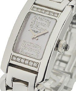 Promesse Mini with Diamond Case White Gold on Bracelet with Pink MOP Diamond Dial 