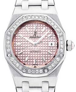 Royal Oak Ladies Gem-set - Diamond Bezel Steel on Bracelet with Pink Dial 