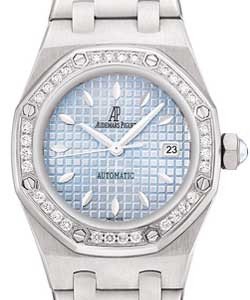 Royal Oak Ladies Gem-set - Diamond Bezel Steel on Bracelet with Blue Dial 