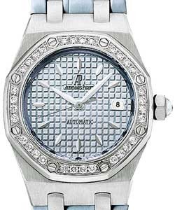 Royal Oak Ladies Gem-set - Diamond Bezel Steel on Strap with Blue Dial 