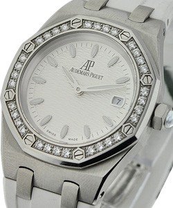 Royal Oak Ladies Gem-set - Diamond Bezel Steel on Strap with Silver Dial 
