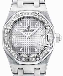 Royal Oak Ladies Gem-set in Steel with Diamond Bezel on Steel Bracelet with Silver Dial