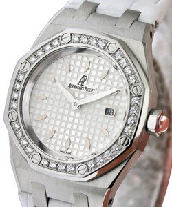Royal Oak Ladies Gem-set - Diamond Bezel Steel on Strap with Silver Dial 