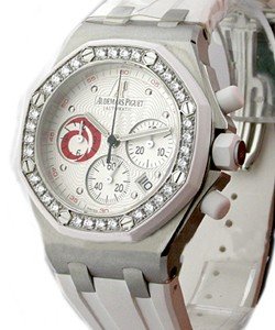 Royal Oak Offshore Lady Alinghi with Diamond Bezel Steel on Strap with Silver Guilloche Dial