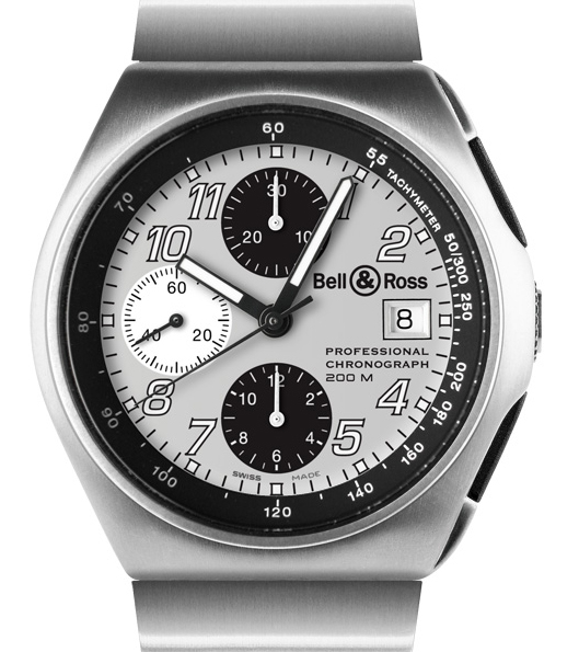 Professional Grand Prix 40mm in Steel on Steel Bracelet with Grey Dial - Black Subdials