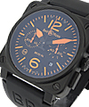 BR03-94 Chronograph - Limited Edition 500 pcs. Carbon Finish Steel on Strap with Black Dial