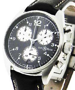 Vintage 120 Chronograph Black Dial with White Sub Dials on Strap