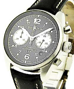 Vintage 126 Chronograph Black Dial with White Sub Dials on Strap