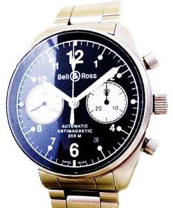 Vintage 126 Chronograph Black Dial with White Sub Dials on Bracelet 