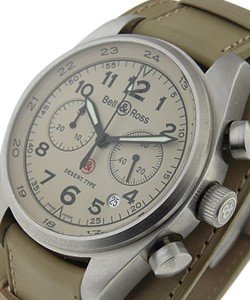 Desert Type 126 XL Chronograph Steel on Leather Strap with Date 
