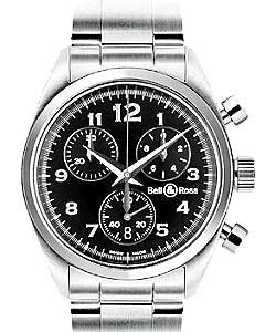 Medium Chronograph Steel on Bracelet with Black Dial