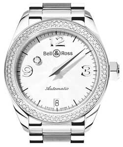 Mystery Diamond - 2 Row Diamond Bezel Steel on Bracelet with White Dial