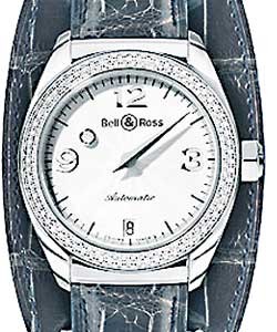 Mystery Diamond  Steel on Safety Strap with 2 Row Diamond Bezel