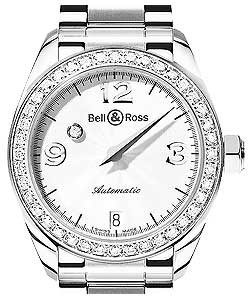 Mystery Diamond - 1 Row Diamond Bezel Steel on Bracelet with White Dial