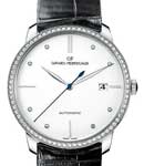 Classique 1966 in White Gold with Diamond Bezel on Black Crocodile Leather Strap with White Dial