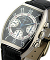 3-Register Chronograph  White Gold on Strap with Black Dial