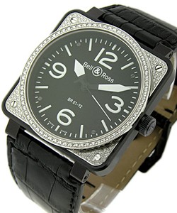 BR 01-92 Automatic in Carbon Finish Steel  on Black Leater Strap with Black Dial