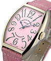 Lady's Large Size Cintre Curvex  5850 Size - White Gold with Pink Dial