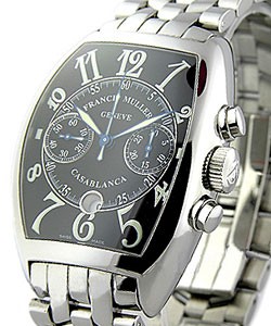 Casablanca Chronograph Large Size Automatic in Steel on Steel Bracelet with Black Dial