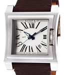 Bedat No.1 in Steel on Maroon Satin Strap with Silver Dial