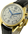 Vintage 126 Chronograph  Yellow Gold on Strap with Off White Dial