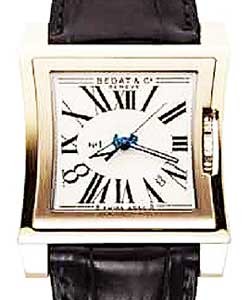 Bedat No.1 in Yellow Gold on Black Leather Strap with Silver Dial
