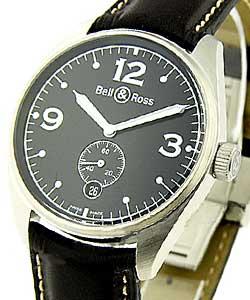 Vintage 123 Automatic in Steel on Black Calfskin Leather Strap with Black Dial