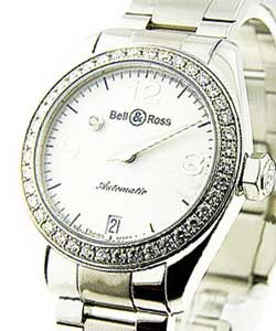 Mystery Diamond - 1 Row Diamond Bezel Steel on Bracelet with Silver Dial 