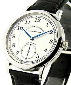1815 Sax O Mat Automatic in Platinum on Black Crocodile Leather Strap with Silver Dial