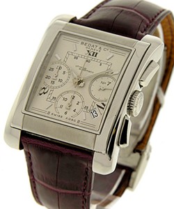 No.7 Chronograph in Steel on Brown Leather Strap with Silver Dial