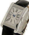 No. 7 in Steel on Black Calfskin Leather Strap with White Dial