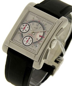 No.7 Chronograph in Steel on Black Rubber Strap with Silver Dial