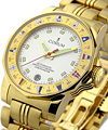 Admiral Cup 39 in Yellow Gold with Nautical Bezel in Yellow Gold Bracelet with Silver Dial