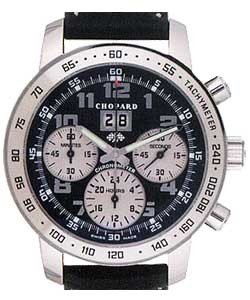 Mille Miglia Jacky Ickx Edition 3 Chronograph Steel on Leather Strap with Black Dial