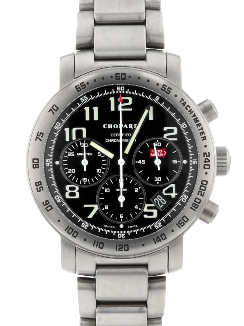 Mille Miglia Chronograph Titanium on Bracelet with Black Dial