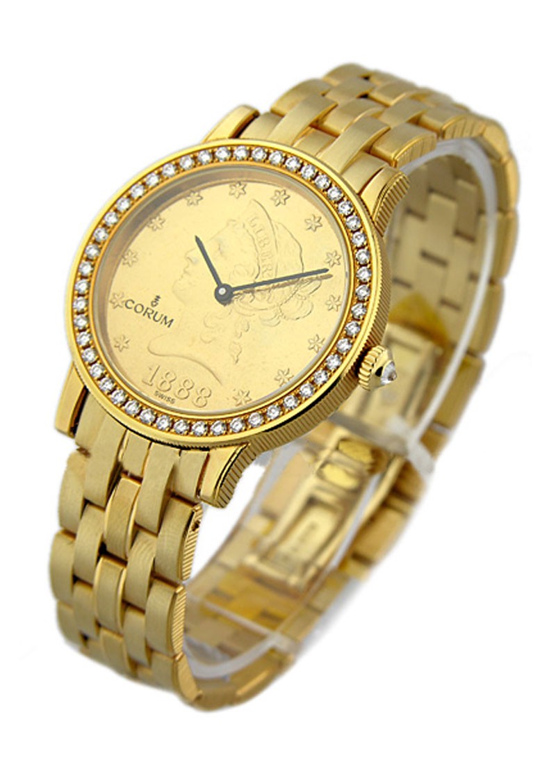 Corum $10 Gold Coin Watch - circa 1888 - Diamond Bezel