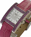 Your Hour H Watch White Gold on Red Strap with Mother of Pearl Diamond Dial