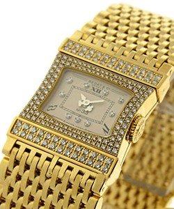 Lady's Bedat No.33 in Yellow Gold with Diamond Bezel on Yellow Gold Bracelet with Silver Dial