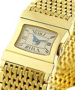 Lady's Bedat No.33 in Yellow Gold on Yellow Gold Bracelet with Pave Diamond Caseback