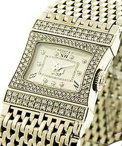 Ladys Bedat No.33 in White Gold With Diamond Bezel on White Gold Bracelet with Silver Dial