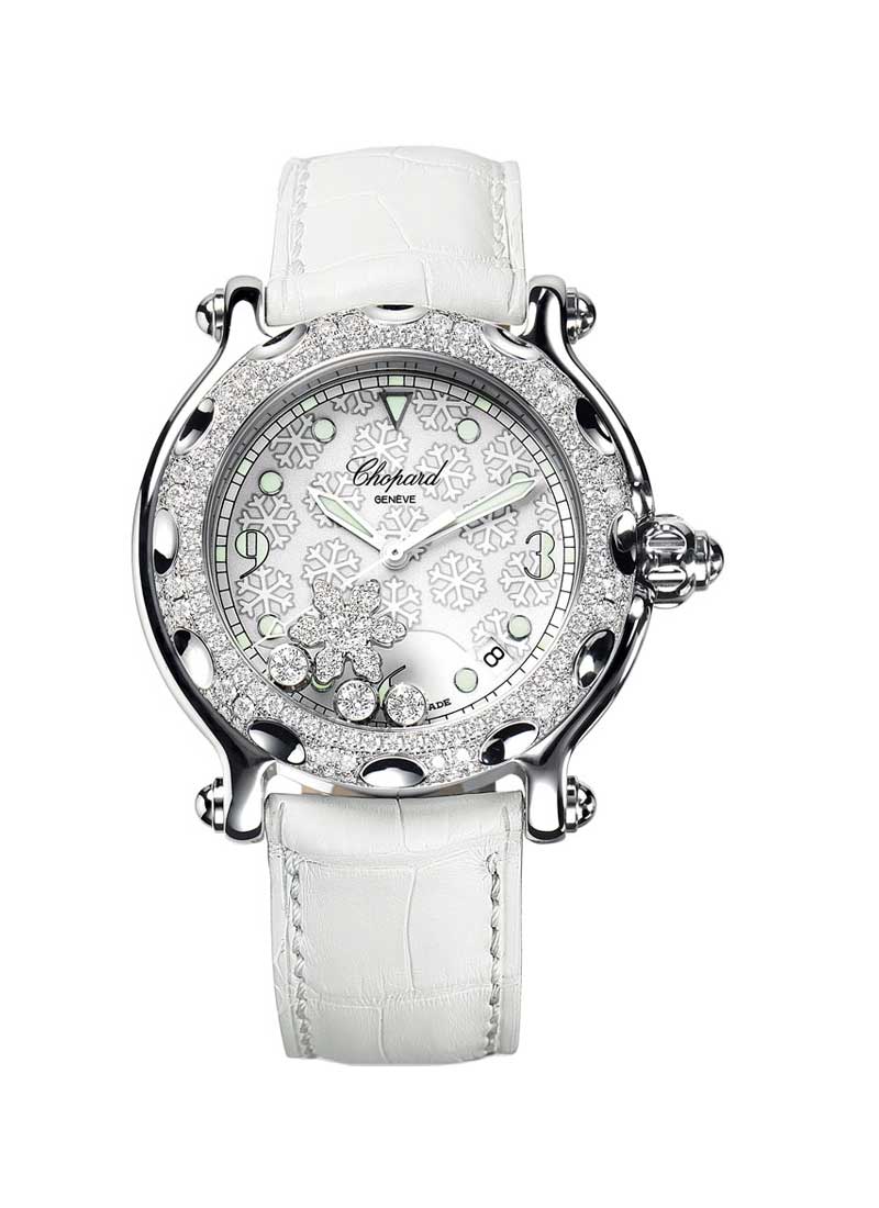 Chopard Happy Sport Snowflakes in White Gold with Diamond Bezel