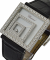 Happy Time  Yellow Gold on Strap with Black Diamond Dial 