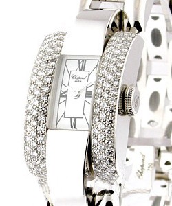 La Strada in White Gold  with Diamond Bezel On White Gold Bracelet with White Dial