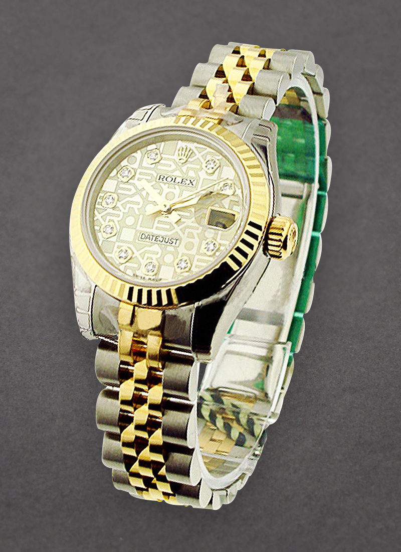 Rolex Unworn Ladies 26mm Datejust in Steel with Yellow Gold Fluted Bezel