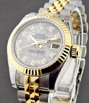 Datejust 26mm Ladies in Steel with Yellow Gold Fluted Bezel on Steel and Yellow Gold Jubilee Bracelet with Meteroite Diamond Dial