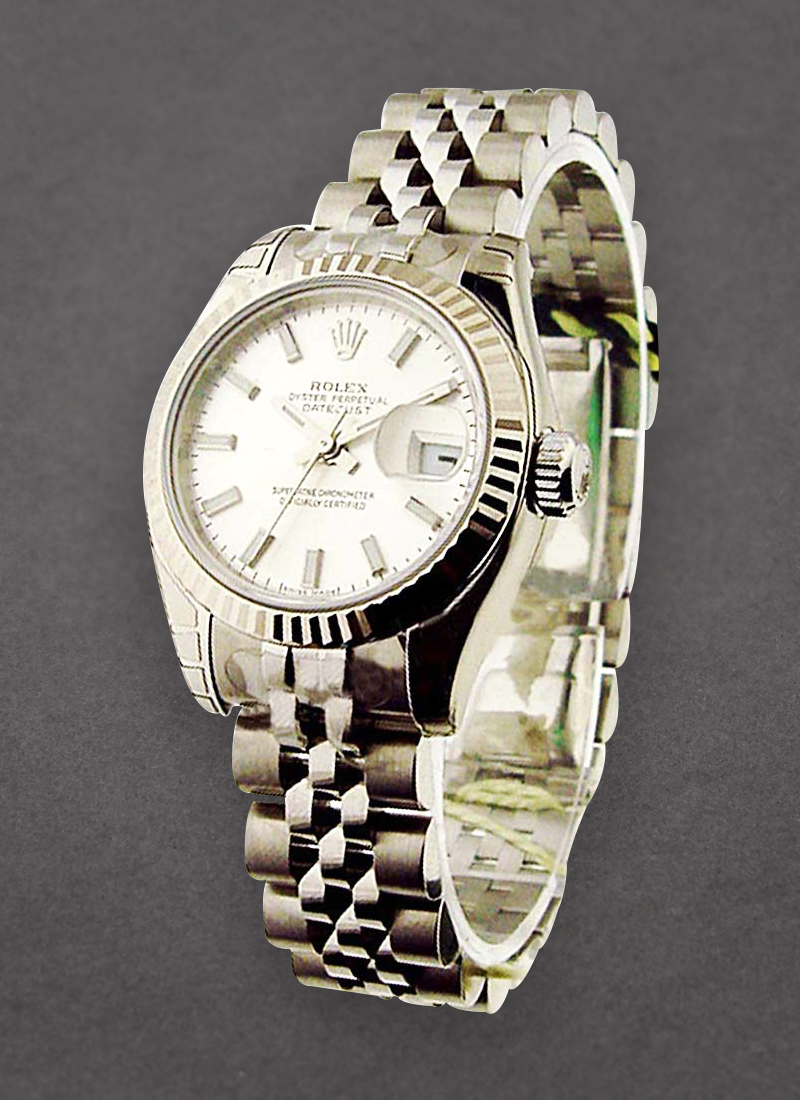 Rolex Unworn Datejust Automatic in Steel with White Gold Fluted Bezel