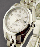 Datejust Automatic in Steel with Domed Bezel On Steel Jubilee Bracelet with Rhodium Roman Dial